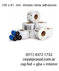 136 x 81  mm  stickes rollos adhesivos