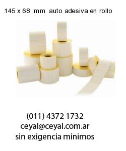145 x 68  mm  auto adesiva en rollo