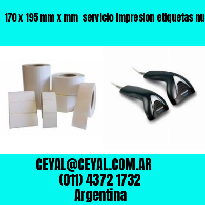 170 x 195 mm x mm  servicio impresion etiquetas numeradas