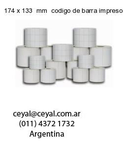 174 x 133  mm  codigo de barra impreso
