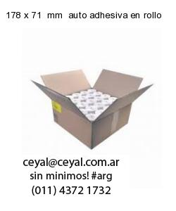 178 x 71  mm  auto adhesiva en rollo