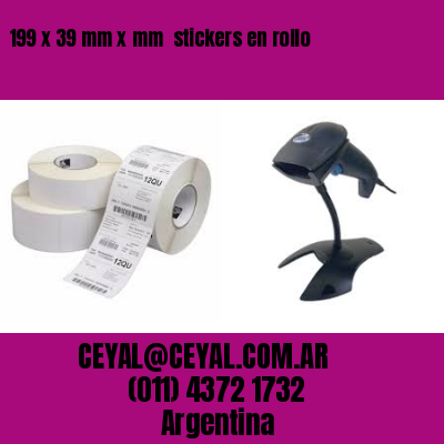 199 x 39 mm x mm  stickers en rollo