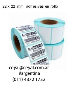22 x 22  mm  adhesivas en rollo