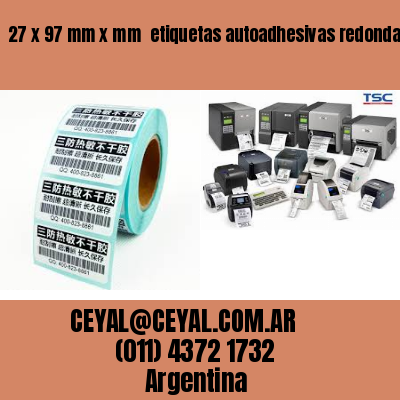 27 x 97 mm x mm  etiquetas autoadhesivas redondas