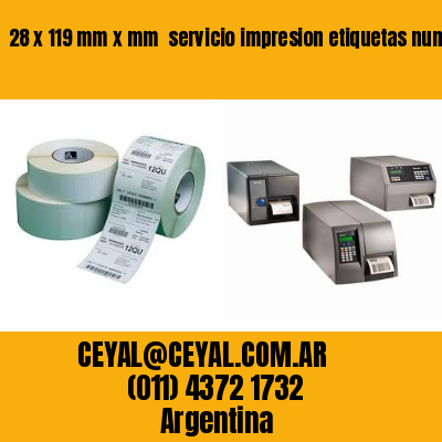 28 x 119 mm x mm  servicio impresion etiquetas numeradas