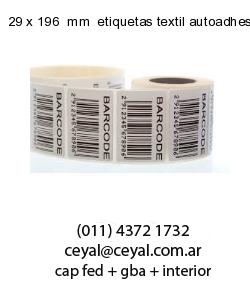 29 x 196  mm  etiquetas textil autoadhesivas