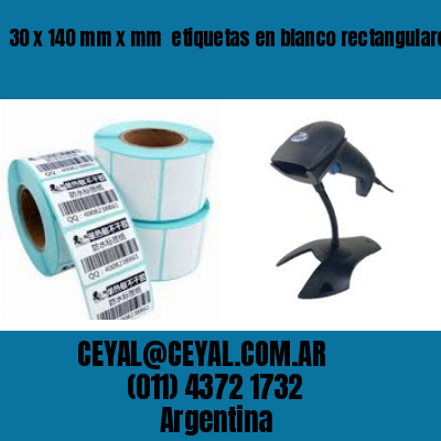 30 x 140 mm x mm  etiquetas en blanco rectangulares
