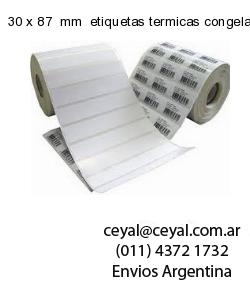 30 x 87  mm  etiquetas termicas congelados