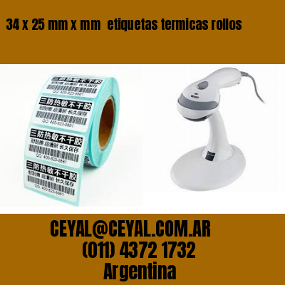 34 x 25 mm x mm  etiquetas termicas rollos
