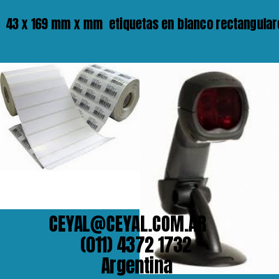 43 x 169 mm x mm  etiquetas en blanco rectangulares
