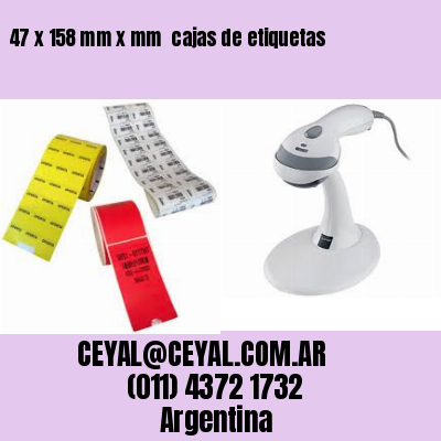 47 x 158 mm x mm  cajas de etiquetas