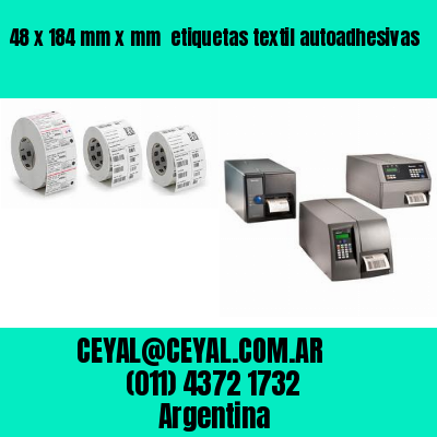 48 x 184 mm x mm  etiquetas textil autoadhesivas