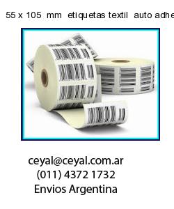 55 x 105  mm  etiquetas textil  auto adhesiva