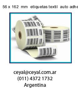 56 x 162  mm  etiquetas textil  auto adhesiva