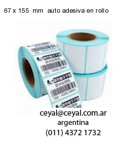 67 x 155  mm  auto adesiva en rollo