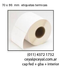 70 x 86  mm  etiquetas termicas