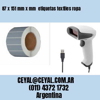 87 x 151 mm x mm  etiquetas textiles ropa