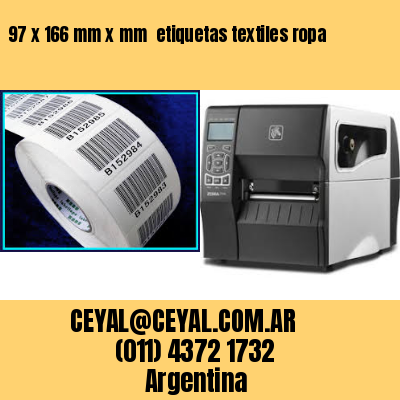 97 x 166 mm x mm  etiquetas textiles ropa