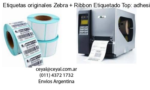 Etiquetas originales Zebra   Ribbon Etiquetado Top: adhesivo   ribbo