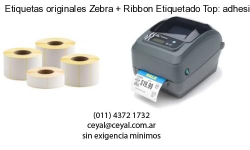 Etiquetas originales Zebra Ribbon Etiquetado Top: adhesivo ribbo