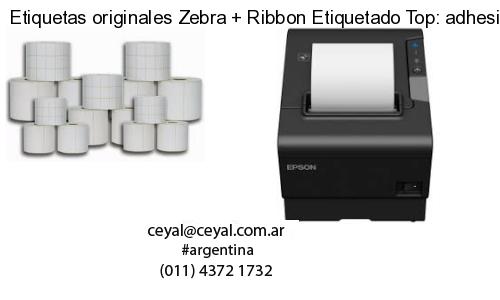 Etiquetas originales Zebra   Ribbon Etiquetado Top: adhesivo   ribbo