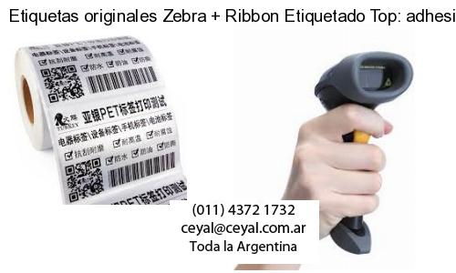Etiquetas originales Zebra   Ribbon Etiquetado Top: adhesivo   ribbo