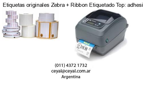 Etiquetas originales Zebra   Ribbon Etiquetado Top: adhesivo   ribbo
