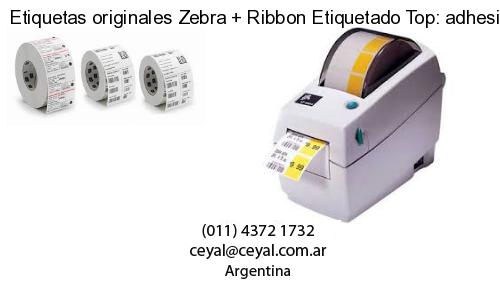 Etiquetas originales Zebra   Ribbon Etiquetado Top: adhesivo   ribbo
