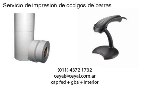Servicio de impresion de codigos de barras