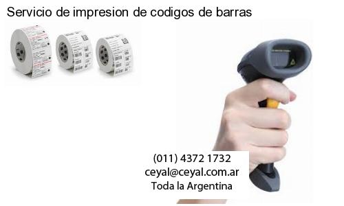 Servicio de impresion de codigos de barras