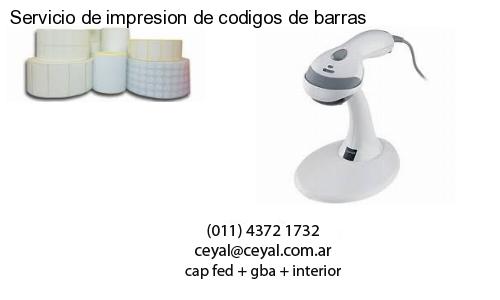 Servicio de impresion de codigos de barras