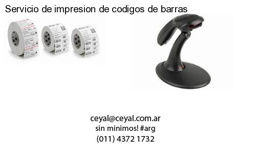 Servicio de impresion de codigos de barras