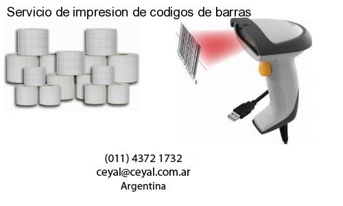 Servicio de impresion de codigos de barras