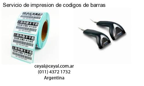 Servicio de impresion de codigos de barras
