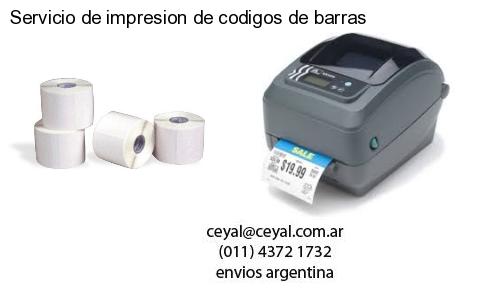 Servicio de impresion de codigos de barras