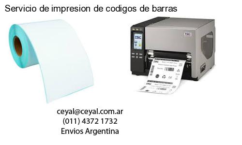 Servicio de impresion de codigos de barras