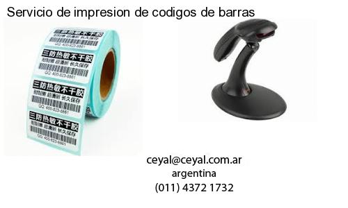 Servicio de impresion de codigos de barras