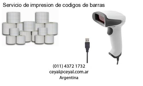 Servicio de impresion de codigos de barras