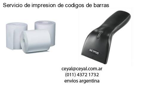 Servicio de impresion de codigos de barras