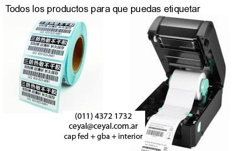 Todos los productos para que puedas etiquetar