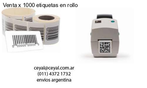 Venta x 1000 etiquetas en rollo
