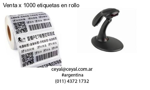 Venta x 1000 etiquetas en rollo