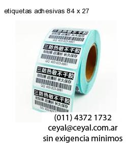 etiquetas adhesivas 84 x 27