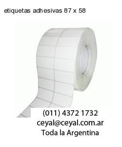 etiquetas adhesivas 87 x 58