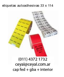 etiquetas autoadhesivas 33 x 114