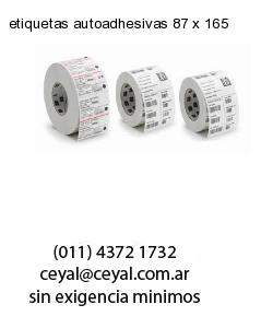 etiquetas autoadhesivas 87 x 165