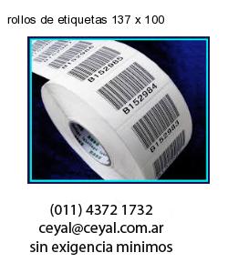 rollos de etiquetas 137 x 100
