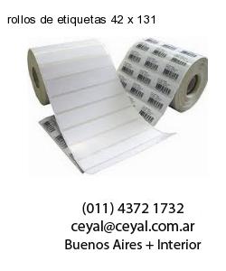 rollos de etiquetas 42 x 131