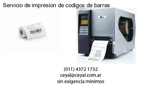 Servicio de impresion de codigos de barras