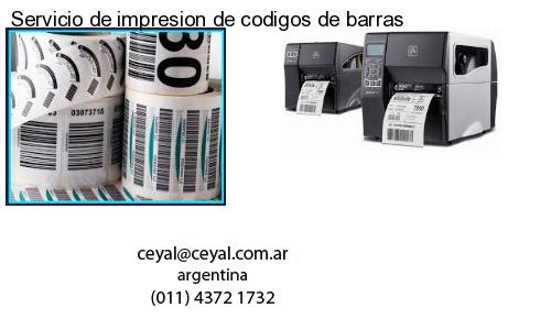 Servicio de impresion de codigos de barras